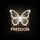 Majestic Luminous White Butterfly Delicate Veins Glowing Amber Freedom Text - Wildlife Lover Gift Spare Tire Cover - 6