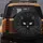 Black Cat White Eyes Whiskers Dark Cosmic Elements - Cat Lover Decor Gift Spare Tire Cover - 5