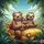 Sloth Family Tropical Jungle Adventure Flower Crown - Nature Lover Gift Spare Tire Cover - 6