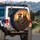 Cowboy Grizzly Bears Rustic Cabin Desert Sunset - Wildlife Lover Gift Spare Tire Cover - 3