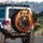 Grizzly Bear Amber Eyes Teal Gold Tribal Feathers Turquoise Beads Golden Ember Gift Spare Tire Cover - 3