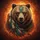 Grizzly Bear Amber Eyes Teal Gold Tribal Feathers Turquoise Beads Golden Ember Gift Spare Tire Cover - 6