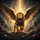 Golden Winged Lion Roaring - Fantasy Art Mythical Beast Lover Gift Spare Tire Cover - 6