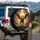 Golden Winged Lion Roaring - Fantasy Art Mythical Beast Lover Gift Spare Tire Cover - 3