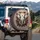 White Elephant Head Tusks Foliage Moons - Wildlife Decor Gift Spare Tire Cover - 3