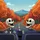 Excited Skeletons Driving Autumn Mountain Scene - Road Trip Enthusiast Gift Spare Tire Cover - 6