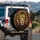 Majestic Lion Head Golden Filigree Teal Jewel Scrollwork - Wildlife Lover Gift Spare Tire Cover - 3