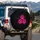 Hot Pink Paw Prints Magenta Swirls Black - Pet Lover Vehicle Gift Spare Tire Cover - 3