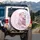 Majestic White Lion Pink Mane Gold Glitter Celestial Sparkles - Magical Wildlife Lover Gift Spare Tire Cover - 3