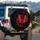 Crimson Butterfly Swirl Black Background Decor Gift for Butterfly Lovers Spare Tire Cover - 3