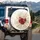 Delicate Butterfly Red Poppy Pampas Grass Wildflower - Nature Decor Gift Spare Tire Cover - 3