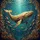 Golden Whale Shimmering Jewel Mosaic Coral Scene - Underwater Life Decor Gift Spare Tire Cover - 6
