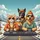 Tabby Cats Golden Retriever Driving Snowy Mountains - Road Trip Adventure Pet Lover Gift Spare Tire Cover - 6