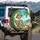 Reclining Skeleton Fedora Sunglasses Tropical Beach Scene - Sunny Vacation Gift Spare Tire Cover - 3