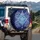 Blue Aquamarine Gemstones Silver Filigree - Luxury Decor Gift for Jewelry Lover Spare Tire Cover - 3
