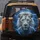 Majestic White Lion Orange Eyes Blue Lightning Stormy Sky - Wildlife Lover Gift Spare Tire Cover - 5