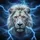Majestic White Lion Orange Eyes Blue Lightning Stormy Sky - Wildlife Lover Gift Spare Tire Cover - 6