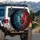 Craggy Skull Fiery Eyes Thorny Growths Entangled Organic - Dark Fantasy Decor Gift Spare Tire Cover - 10