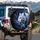 White Tiger Ice Blue Eyes Lightning Gold Energy Cosmic Nebula - Wildlife Lover Gift Spare Tire Cover - 3