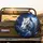 White Tiger Ice Blue Eyes Lightning Gold Energy Cosmic Nebula - Wildlife Lover Gift Spare Tire Cover - 2
