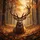 Large Antlered Buck Golden Autumn Forest Dappled Light - Wildlife Lover Gift Spare Tire Cover - 6
