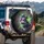 Roaring Neon Cat Purple Sunglasses - Punk Rocker Car Decor for Music Fan Spare Tire Cover - 3