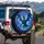 Blue Dragon Roaring Majestic Wings Dark Fantasy Realm - Fantasy Lover Gift Spare Tire Cover - 3