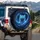Cosmic Cat Silhouette Starry Nebula Night - Space Enthusiast for Cat Lovers Spare Tire Cover - 3