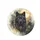 Black Wolf Head Ornate Golden Medallion Full Moon - Wolf Lover Decor Gift Spare Tire Cover - 4