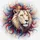 White Lion Head Golden Eyes Flowing Mane - Regal Wildlife Animal Lover Decor Gift Spare Tire Cover - 6