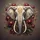 White Elephant Head Golden Lotus Flowers Bronze Foliage - Opulent Decor Wildlife Lover Gift Spare Tire Cover - 6
