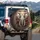 White Elephant Head Golden Lotus Flowers Bronze Foliage - Opulent Decor Wildlife Lover Gift Spare Tire Cover - 3
