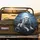 White Lion Ice Blue Eyes Red Roses Full Moon Night - Wildlife Lover Gift Spare Tire Cover - 2