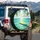 Sparkling Tropical Ocean Surfboard Palm Fronds - Beach Lover Travel Essentials Spare Tire Cover - 3