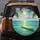 Sparkling Tropical Ocean Surfboard Palm Fronds - Beach Lover Travel Essentials Spare Tire Cover - 5