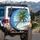 Lush Tropical Palm Tree Pristine Beach Ocean - Coastal Car Decor Gift Spare Tire Cover - 3