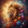 Lion Head Golden Mane Floral Butterflies - Wildlife Lover Gift Spare Tire Cover - 6