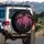 Pink Cherry Blossoms Black Night Sky Starlight - Botanical Decor Gift for Nature Lover Spare Tire Cover - 3