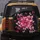 Pink Fuchsia Bows White Polka Dots on Black Background - Outdoor Vehicle Accessory Gift for Women Spare Tire Cover - 5
