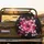 Pink Fuchsia Bows White Polka Dots on Black Background - Outdoor Vehicle Accessory Gift for Women Spare Tire Cover - 2
