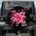 Pink Fuchsia Bows White Polka Dots on Black Background - Outdoor Vehicle Accessory Gift for Women Spare Tire Cover - 1