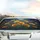 Golden Yellow Poppies Floral Field Indigo Twilight Garden Decor Gift - Nature Lover Car Sunshade - 5