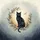 Black Cat Crescent Moon Night Sky - Cat Lover Decor Gift Spare Tire Cover - 6
