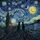 Black Cats Moon Rooftop Night Sky - Decor Gift for Cat Lover Spare Tire Cover - 6