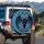 Black Bat Outstretched Wings Gothic Stained Glass - Decor Gift for Bat Lovers Spare Tire Cover - 3