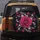 Fuchsia Magenta Floral Rose Deep Black Leaf Starburst Spare Tire Cover - 5