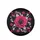 Fuchsia Magenta Floral Rose Deep Black Leaf Starburst Spare Tire Cover - 4