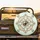 Botanical Floral Medallion Brown Cream Roses Rococo Scrollwork Decor Gift Spare Tire Cover - 2