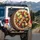 Lush Strawberries Blueberries Mango Lemons Kiwi Fruits Rustic Wood Board - Food Lover Gift Spare Tire Cover - 3