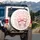 Opulent Rococo Scrollwork Baroque Filigree Light Pink Satin Bow Spare Tire Cover - 3